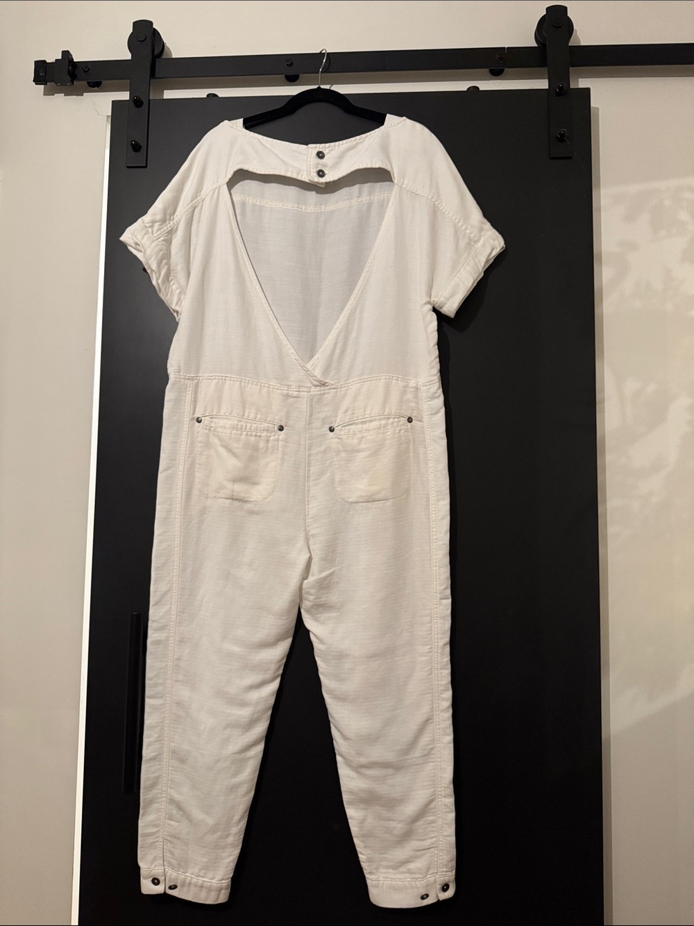 Free People Linen Blend Short-Sleeve Jumpsuit